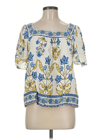 Pre-owned Draper James Short Sleeve Blouse In Yellow