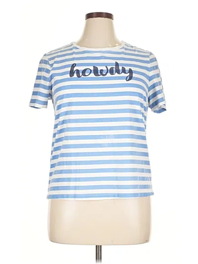 Pre-owned Draper James Short Sleeve Henley Shirt In Blue