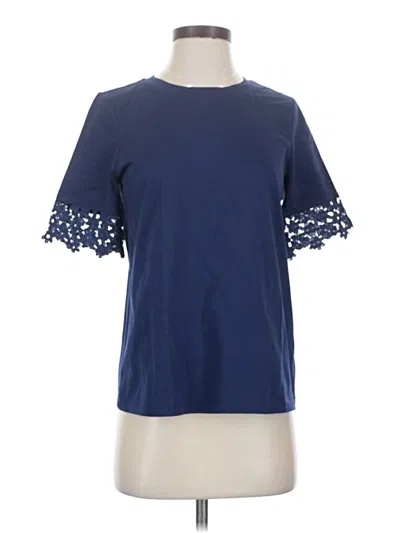 Pre-owned Draper James Short Sleeve Top Blue Crew Neck Tops