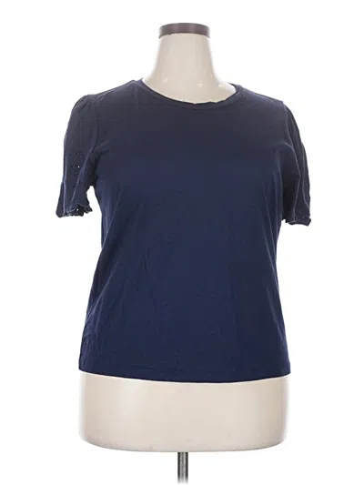 Pre-owned Draper James Short Sleeve Top Blue Crew Neck Tops