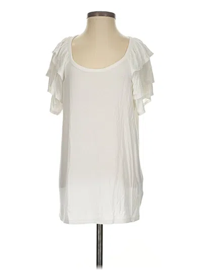 Pre-owned Draper James Short Sleeve Top Ivory Cold Shoulder Neckline Tops In White