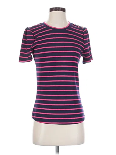 Pre-owned Draper James Short Sleeve Top Purple Crew Neck Tops