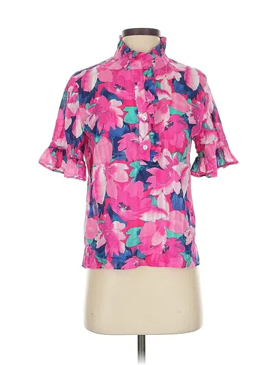 Pre-owned Draper James Short Sleeve Turtleneck In Pink