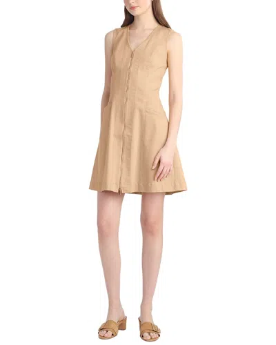 Draper James Sienna Sleeveless V-neck Mini Dress In Brown
