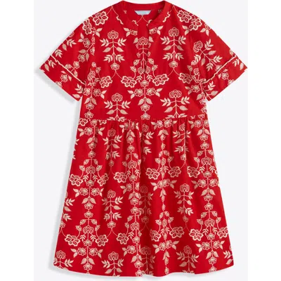 Draper James Simone Embroidered Mini Dress In Red
