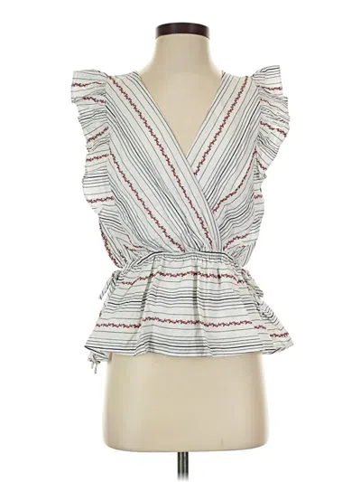 Pre-owned Draper James Sleeveless Blouse In White