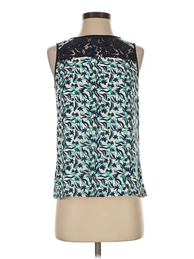 Pre-owned Draper James Sleeveless Silk Top Teal Halter Neckline Tops