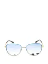 Draper James Striped Pilot-frame Sunglasses In Multi
