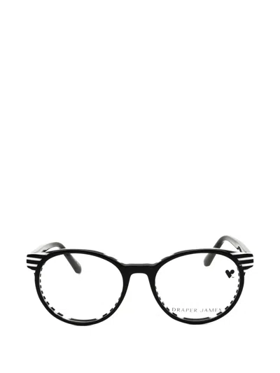 Draper James Striped Round-frame Glasses In Black