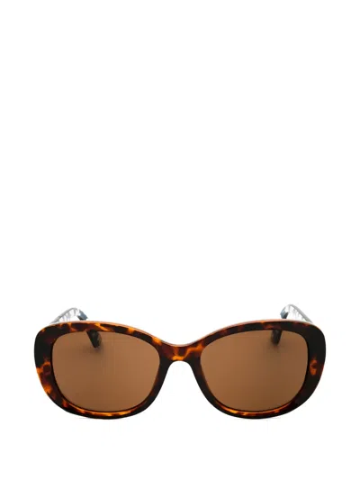 Draper James Tortoiseshell-effect Oval-frame Sunglasses In Brown