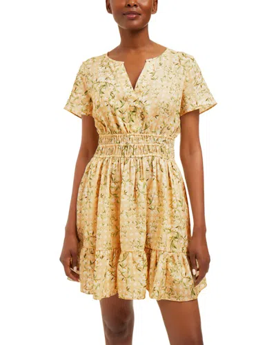 Draper James Wilson Linen Mini Dress In Yellow