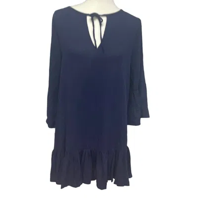 Draper James Women's Long Bell Sleeve Front Tie Swim Coverup Dress In Navy In Blue