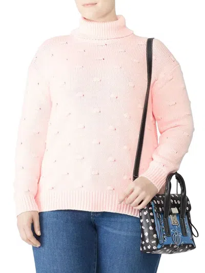 Draper James Women's Plus Puff Dot Sweater In Pink