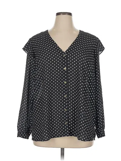 Pre-owned Draper James X Eloquii Long Sleeve Blouse In Black