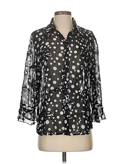 Pre-owned Draper's & Damon's 3/4 Sleeve Blouse In Black