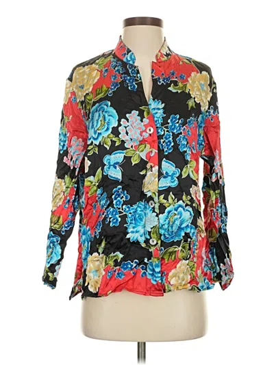 Pre-owned Draper's & Damon's 3/4 Sleeve Blouse In Black