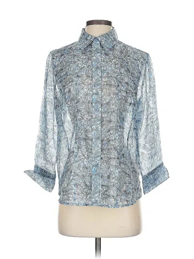 Pre-owned Draper's & Damon's 3/4 Sleeve Blouse In Blue