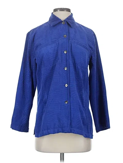 Pre-owned Draper's & Damon's 3/4 Sleeve Blouse In Blue
