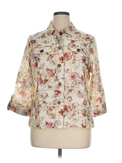 Pre-owned Draper's & Damon's 3/4 Sleeve Blouse In Ivory