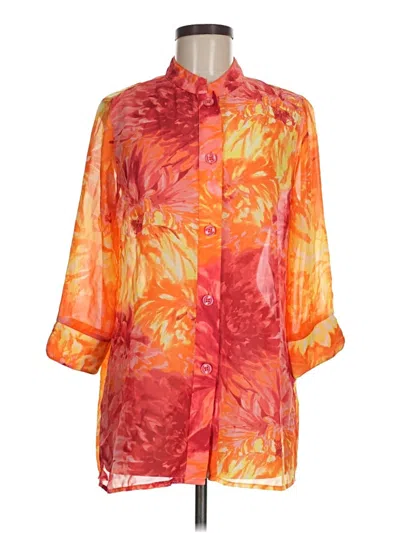 Pre-owned Draper's & Damon's 3/4 Sleeve Blouse In Orange
