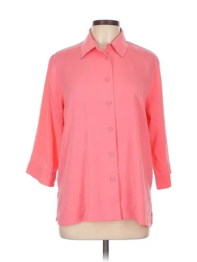 Pre-owned Draper's & Damon's 3/4 Sleeve Blouse In Pink