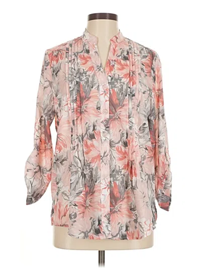 Pre-owned Draper's & Damon's 3/4 Sleeve Blouse In Pink