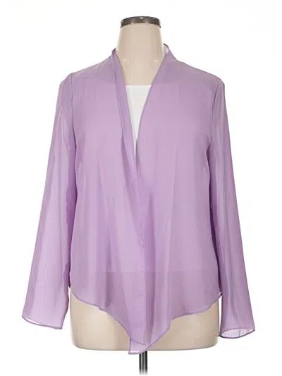 Pre-owned Draper's & Damon's 3/4 Sleeve Blouse In Purple