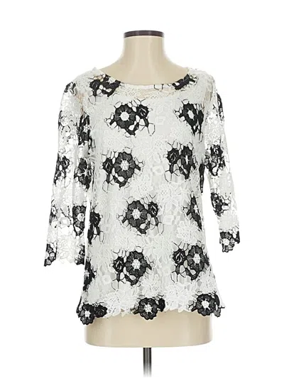 Pre-owned Draper's & Damon's 3/4 Sleeve Blouse In White