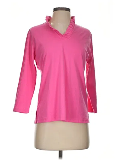 Pre-owned Draper's & Damon's 3/4 Sleeve T-shirt In Pink
