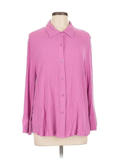 Pre-owned Draper's & Damon's Long Sleeve Blouse In Pink