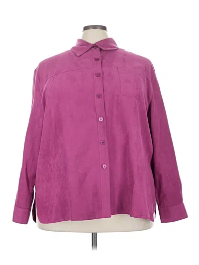 Pre-owned Draper's & Damon's Long Sleeve Blouse In Purple