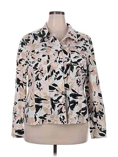 Pre-owned Draper's & Damon's Long Sleeve Blouse In White