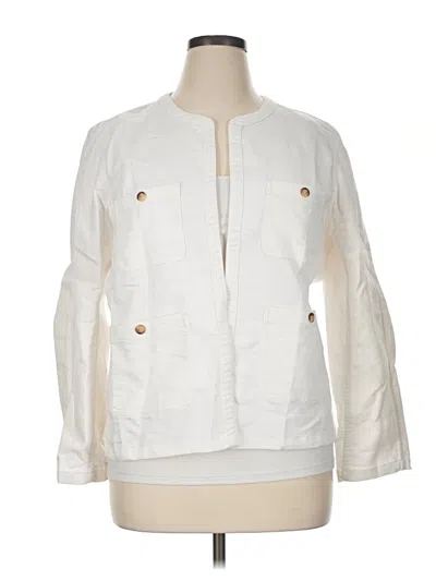 Pre-owned Draper's & Damon's Long Sleeve Blouse In White