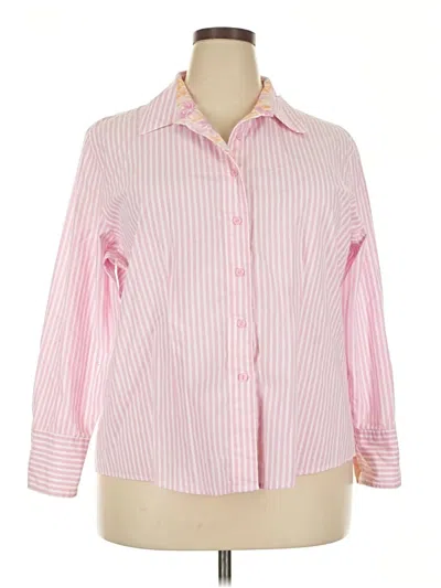 Pre-owned Draper's & Damon's Long Sleeve Button Down Shirt In Pink