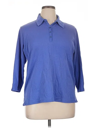 Pre-owned Draper's & Damon's Long Sleeve Polo Shirt In Blue