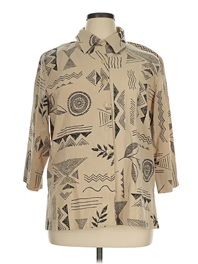 Pre-owned Draper's & Damon's Long Sleeve Polo Shirt In Tan