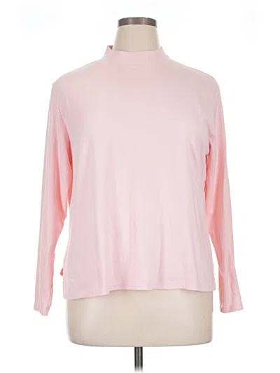 Pre-owned Draper's & Damon's Long Sleeve Top Pink Turtleneck Tops