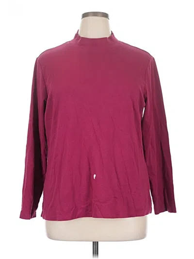 Pre-owned Draper's & Damon's Long Sleeve Turtleneck In Burgundy