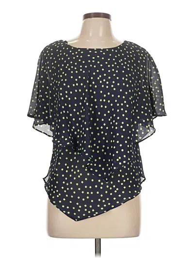 Pre-owned Draper's & Damon's Short Sleeve Blouse In Black