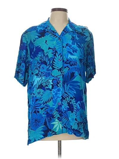 Pre-owned Draper's & Damon's Short Sleeve Blouse In Blue