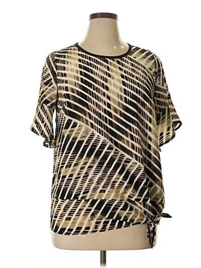 Pre-owned Draper's & Damon's Short Sleeve Blouse In Gold
