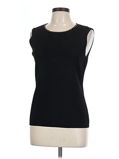 Pre-owned Draper's & Damon's Sleeveless Top Black Boatneck Tops