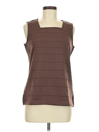 Pre-owned Draper's & Damon's Sleeveless Top Brown Scoop Neck Tops