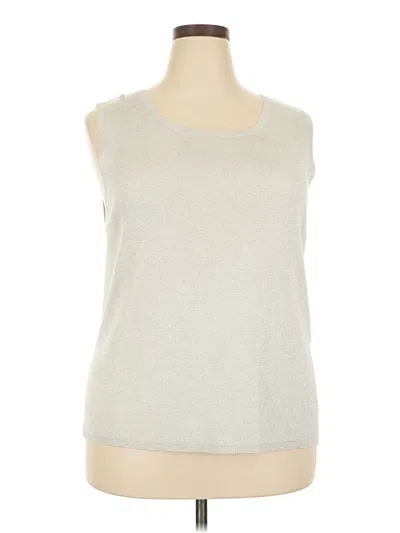 Pre-owned Draper's & Damon's Sleeveless Top Silver Boatneck Tops
