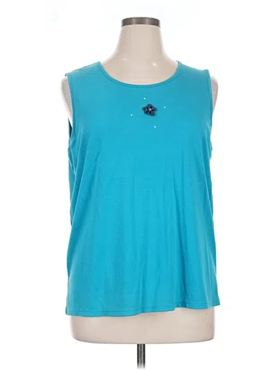 Pre-owned Draper's & Damon's Sleeveless Top Teal Scoop Neck Tops