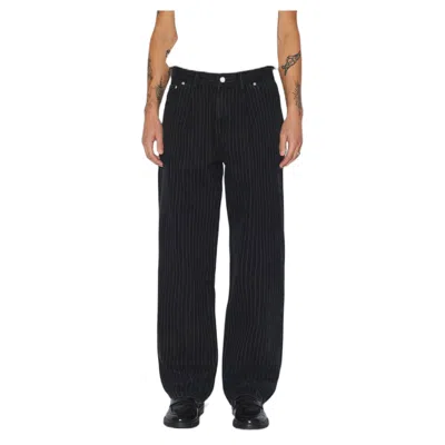 Dr.denim Jeans Dr Denim Omar Relaxed Pleated - Washed Black Pinstripe In Other
