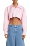 Dream Baby Crop Button-up Denim Shirt