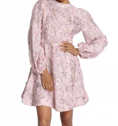 Dream Catcher Amalia Long Sleeve Mini Dress In Pink