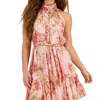 Dream Catcher Brooklyn Halter Mini Dress In Pink In Multi