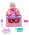 Dream Collection Feeding Fun Baby Doll Gi-go Dolls, Kids 7 Piece Playset In Multi